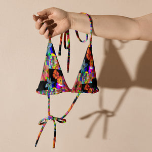 Disco Fleur  Recycled String Bikini Top