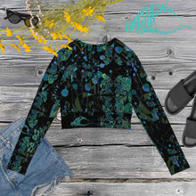 Load image into Gallery viewer, BYM Recycled long-sleeve  Athletic/Beach  top in Blue Jade Noire