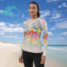 Load image into Gallery viewer, BYM Women&#39;s Rash Guard in Hibiscus