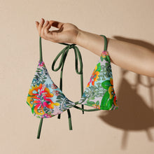 Load image into Gallery viewer, Hibiscus Bouquet Recycled String Bikini Top