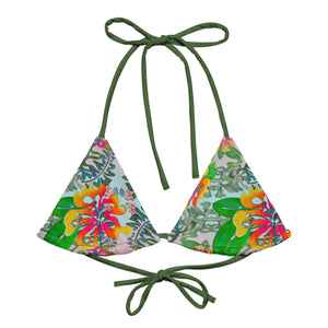 Hibiscus Bouquet Recycled String Bikini Top
