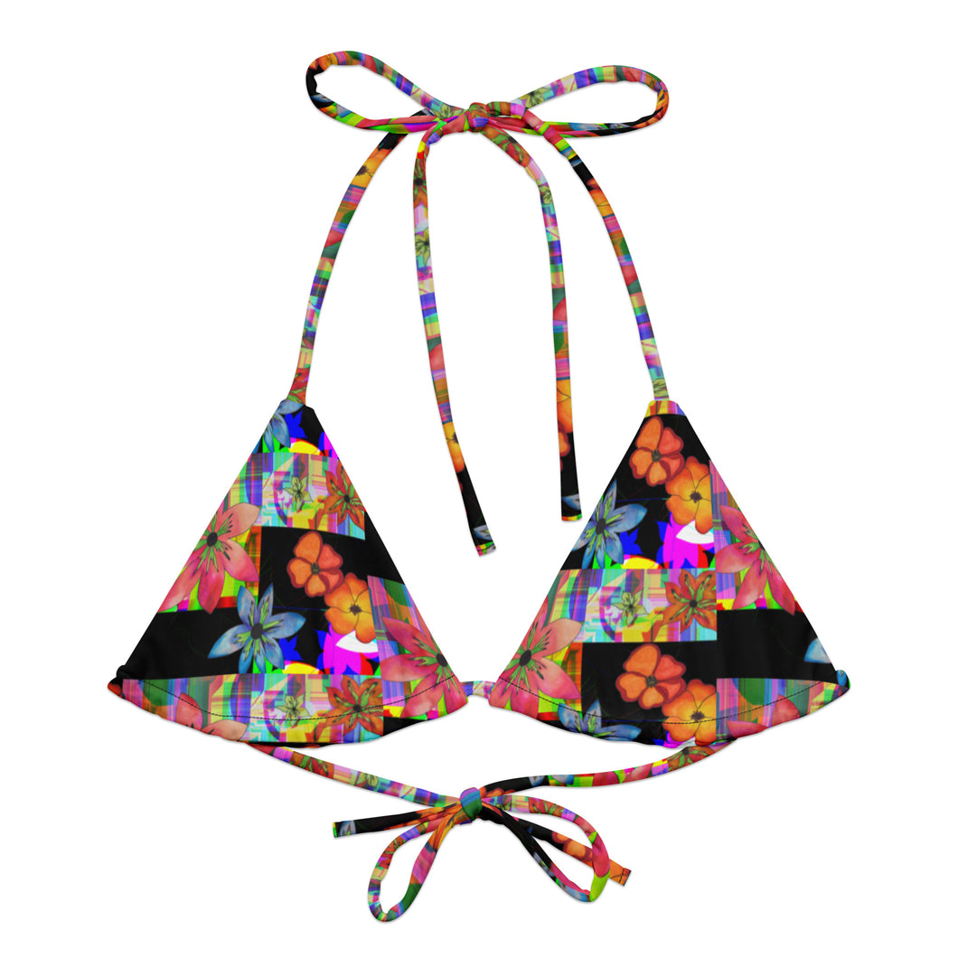 Disco Fleur  Recycled String Bikini Top