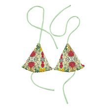 Load image into Gallery viewer, Hibiscus Blu Recycled String Bikini Top