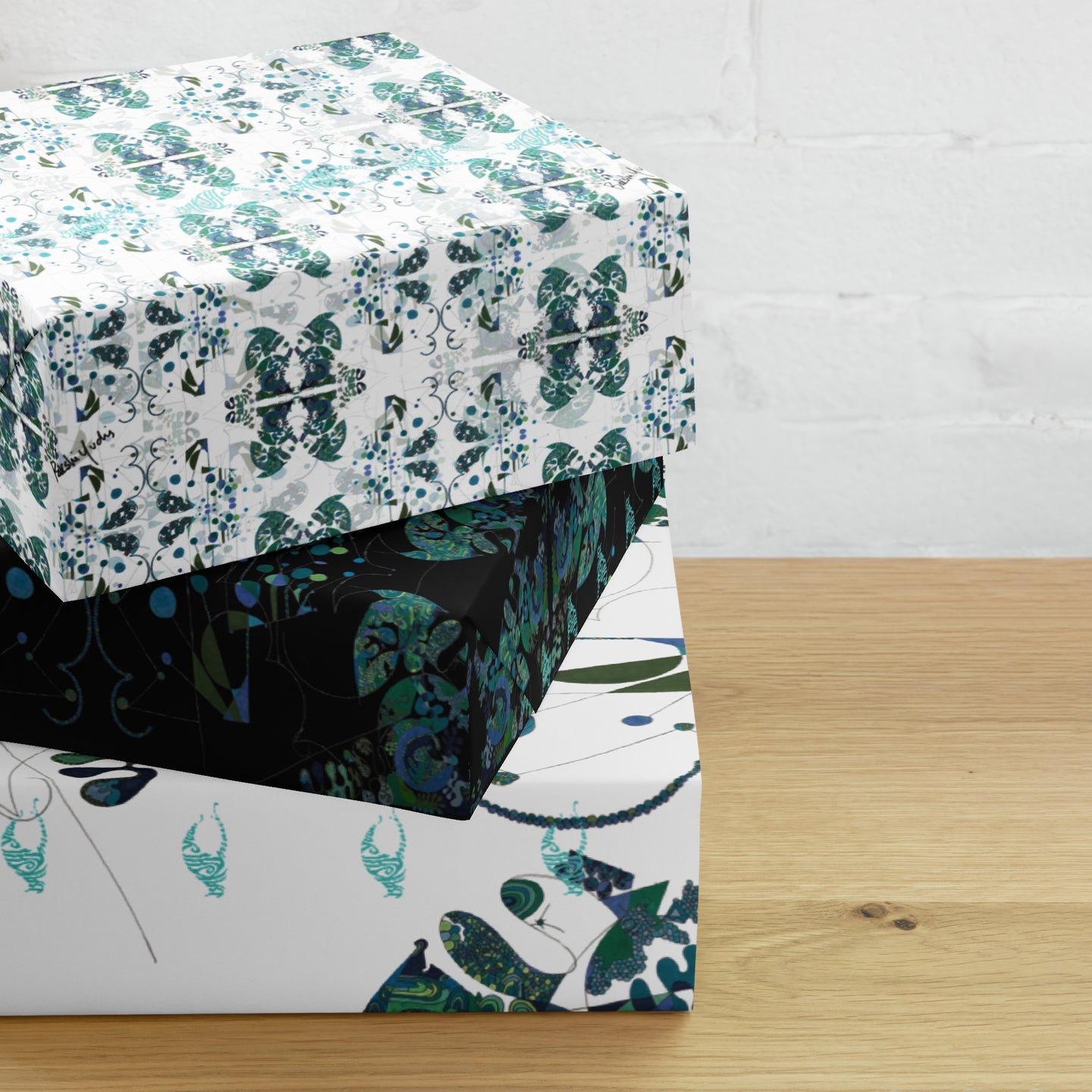 Blue Jade Vine Wrapping paper sheets