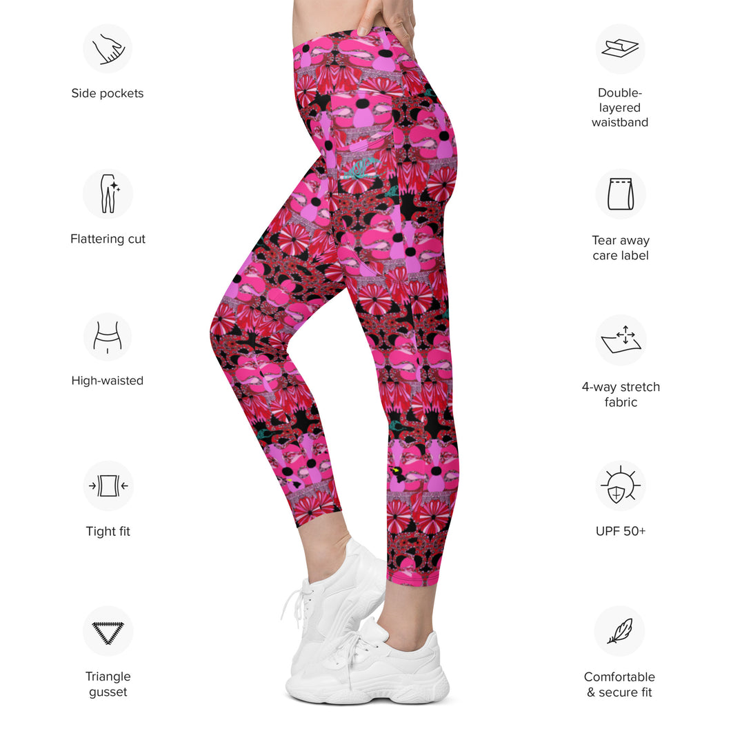 Wholesale BYM Leggings with pockets in Midnight Stroll - XS - 6XL