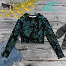Load image into Gallery viewer, BYM Recycled long-sleeve  Athletic/Beach  top in Blue Jade Noire