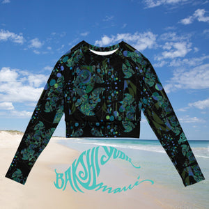 Wholesale Recycled BYM Blue Jade Noire long-sleeve Athletic/Beach Top UPF 50