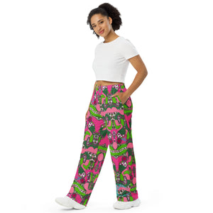 WHOLESALE BYM All-over print unisex wide-leg pants in The Front Nine