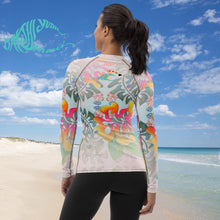 Load image into Gallery viewer, BYM Women&#39;s Rash Guard in Hibiscus