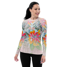 Load image into Gallery viewer, Wholesale Women&#39;s Rash Guard in Hibiscus