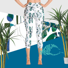 Load image into Gallery viewer, BYM Yoga Capri Leggings in Blue Jade