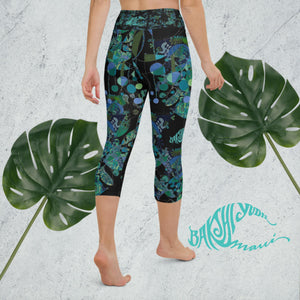 Wholesale BYM Yoga Capri Leggings Blue Jade Noire