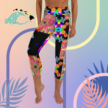 Load image into Gallery viewer, BYM Yoga Capri Leggings in Disco Fleurs