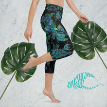 Load image into Gallery viewer, Wholesale BYM Yoga Capri Leggings Blue Jade Noire